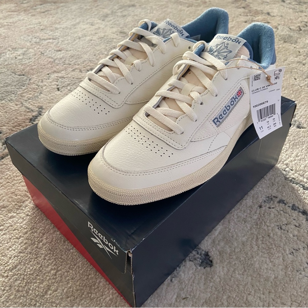 Reebok Club C 85 Vintage Sneakers Off-White and Blue Men’s 11